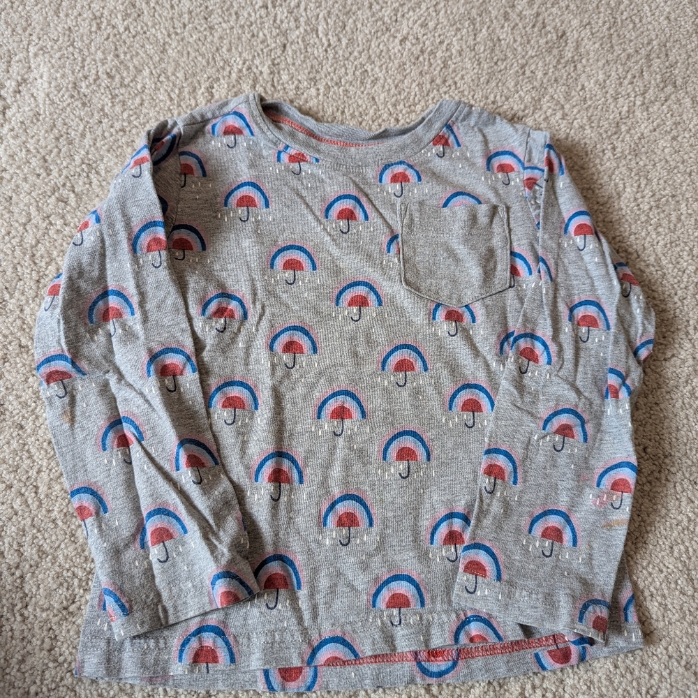 Tea Collection Kids' Gray Rainbow Long Sleeve Shirt Size 4
